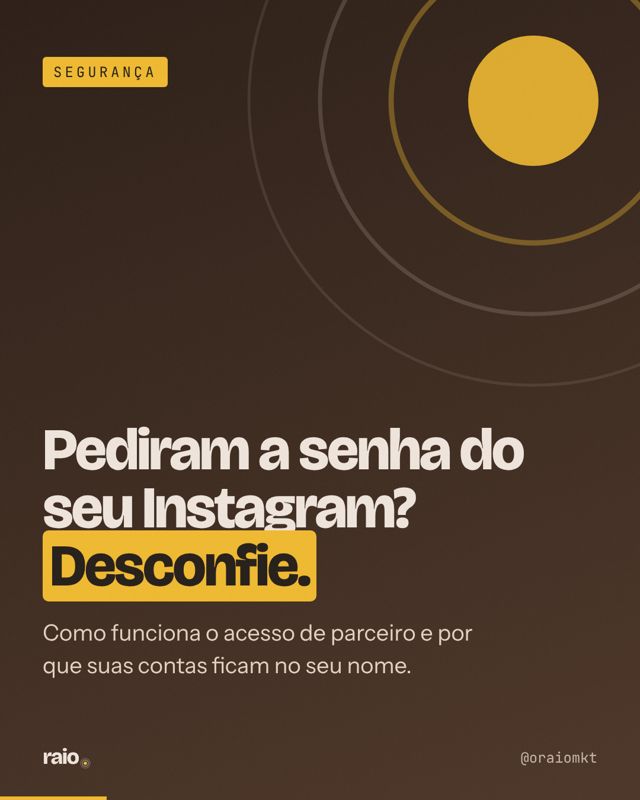 Carrossel sobre não passar a senha do Instagram